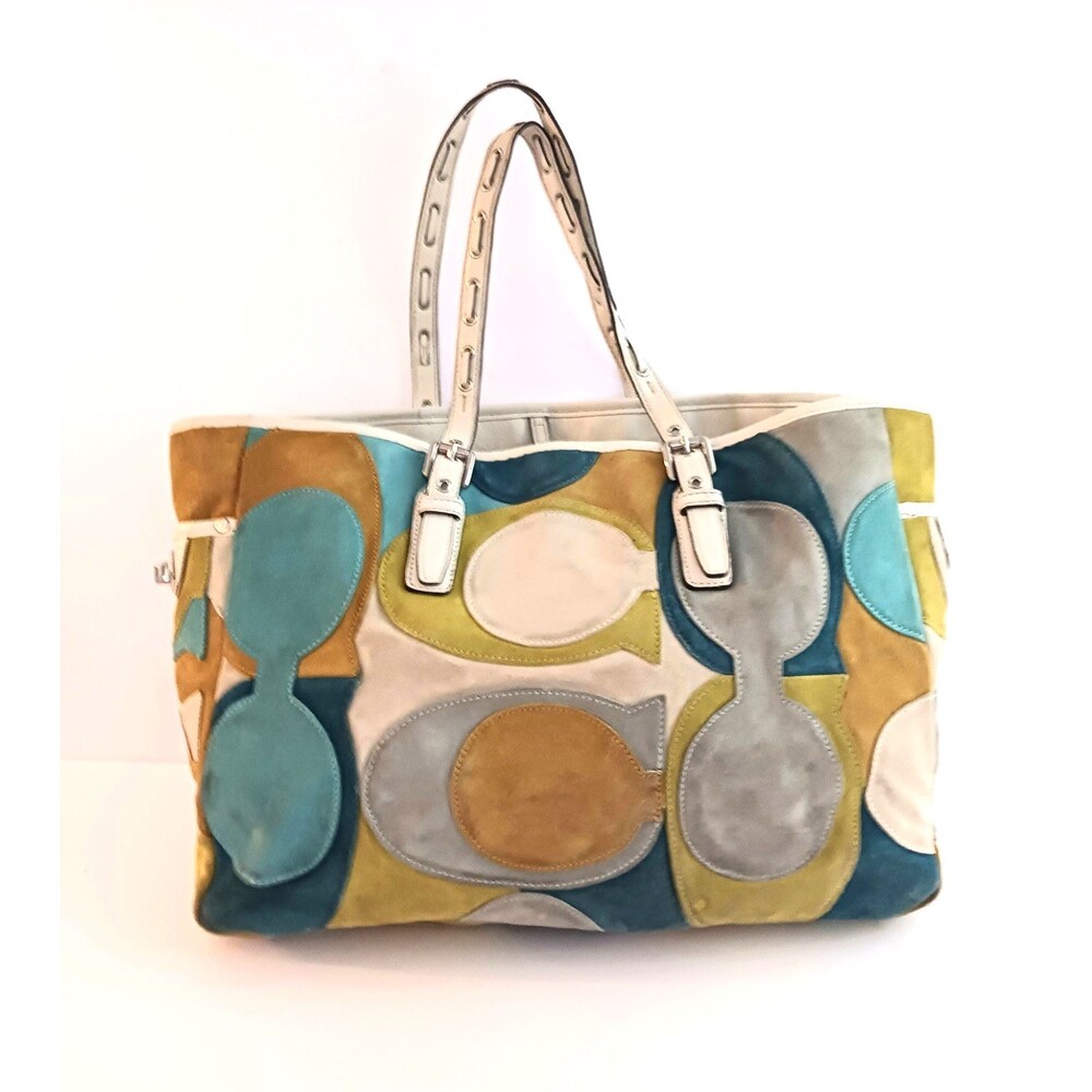 Coach Optic Signature C Logo Suede Gallery Lg Tote Ltd Edition 2010 - Picture 15 of 15